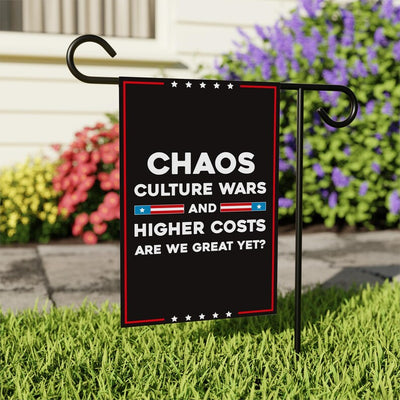 Chaos - Anti-MAGA Garden Flag, Double-Sided, Resist Hate Flag, Anti-Trump Flag, Women's Rights, Resist Racism, Resist Fascism Flag