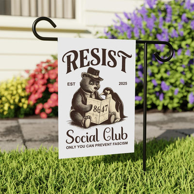 Bears Penguins RESIST Garden Flag, 12x18 Inch Double Sided, Resist Hate Flag, Anti-Trump, Funny Anti-Trump Anti-Elon Flag, Political Flag