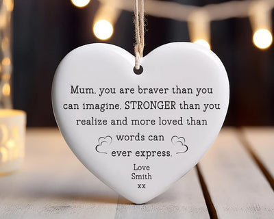 Mum Ornament, Ceramic Keepsake Gift, Mother’s Day Gift for Mum, Birthday Gift for Mom, Thank You Mum Present, Sentimental Gift for Her