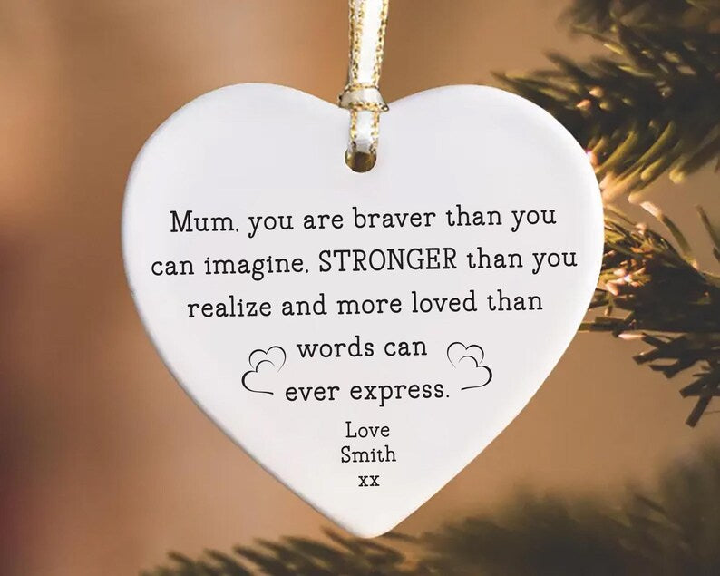 Mum Ornament, Ceramic Keepsake Gift, Mother’s Day Gift for Mum, Birthday Gift for Mom, Thank You Mum Present, Sentimental Gift for Her