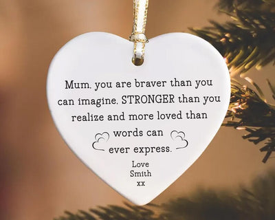 Mum Ornament, Ceramic Keepsake Gift, Mother’s Day Gift for Mum, Birthday Gift for Mom, Thank You Mum Present, Sentimental Gift for Her