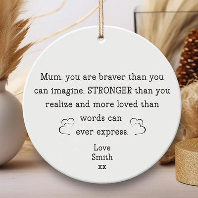 Mum Ornament, Ceramic Keepsake Gift, Mother’s Day Gift for Mum, Birthday Gift for Mom, Thank You Mum Present, Sentimental Gift for Her