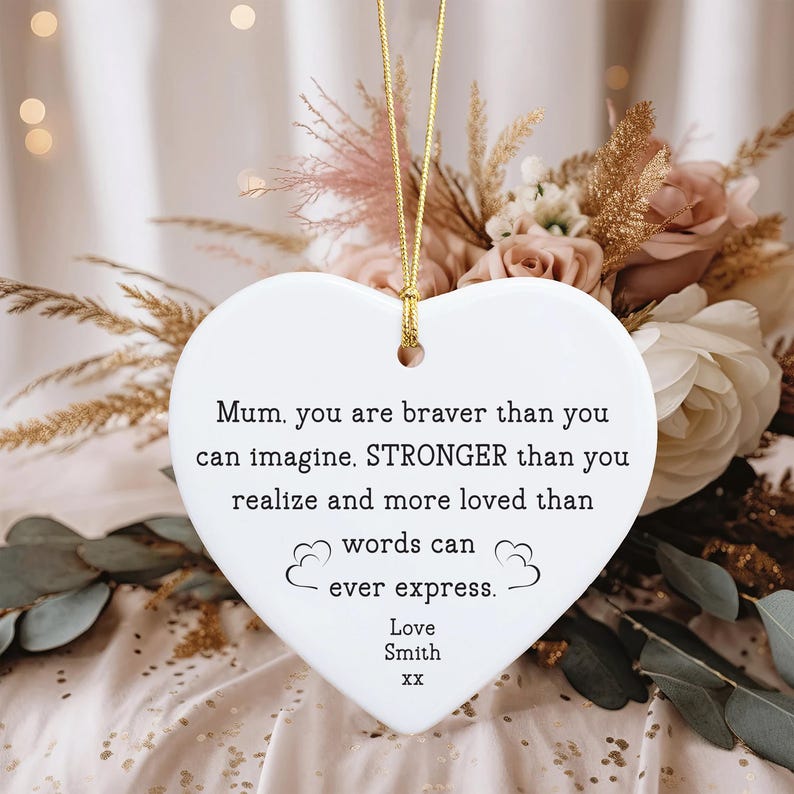 Mum Ornament, Ceramic Keepsake Gift, Mother’s Day Gift for Mum, Birthday Gift for Mom, Thank You Mum Present, Sentimental Gift for Her