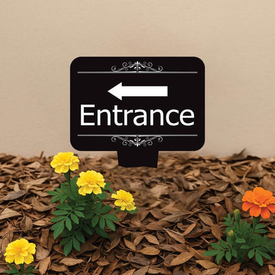 Entrance Yard Sign 10” x 14” - Rust-free Aluminum Directional Entrance Sign for Front Door