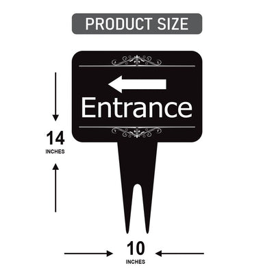 Entrance Yard Sign 10” x 14” - Rust-free Aluminum Directional Entrance Sign for Front Door