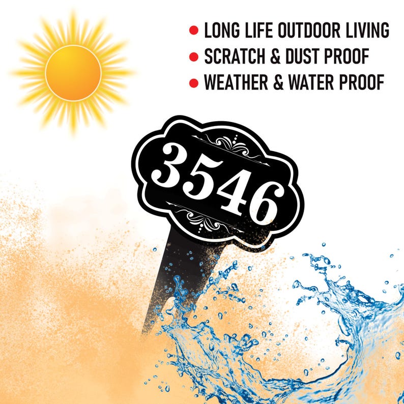 Personalized Address Plaque Yard Sign 10” x 14” - Rust-free Aluminum Address Sign