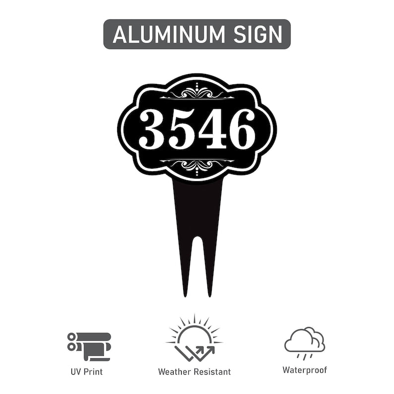 Personalized Address Plaque Yard Sign 10” x 14” - Rust-free Aluminum Address Sign