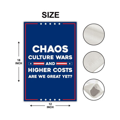 Chaos - Anti-MAGA Garden Flag, Double-Sided, Resist Hate Flag, Anti-Trump Flag, Women's Rights, Resist Racism, Resist Fascism Flag