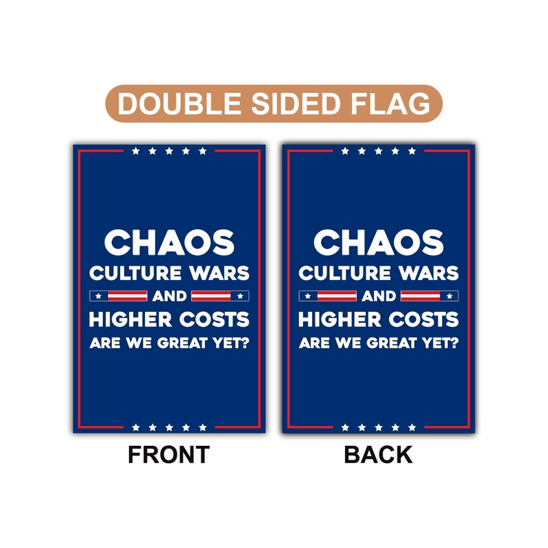 Chaos - Anti-MAGA Garden Flag, Double-Sided, Resist Hate Flag, Anti-Trump Flag, Women's Rights, Resist Racism, Resist Fascism Flag
