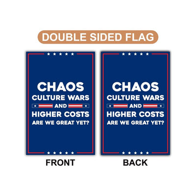 Chaos - Anti-MAGA Garden Flag, Double-Sided, Resist Hate Flag, Anti-Trump Flag, Women's Rights, Resist Racism, Resist Fascism Flag