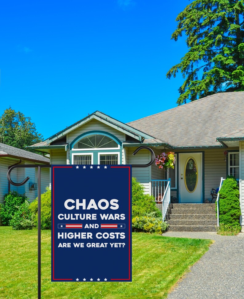 Chaos - Anti-MAGA Garden Flag, Double-Sided, Resist Hate Flag, Anti-Trump Flag, Women's Rights, Resist Racism, Resist Fascism Flag