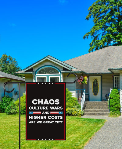 Chaos - Anti-MAGA Garden Flag, Double-Sided, Resist Hate Flag, Anti-Trump Flag, Women's Rights, Resist Racism, Resist Fascism Flag