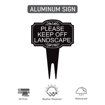 Please Keep Off Landscape Yard Sign 10” x 14” - Rust-free Aluminum Stay Off Grass Sign for Lawn