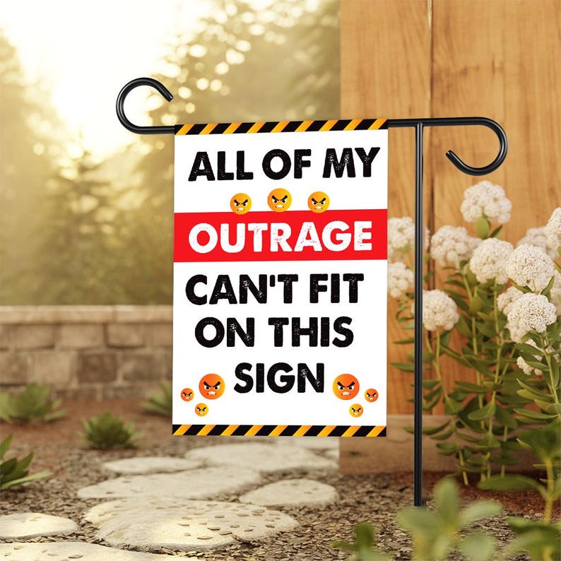 All of my Outrage Protest Garden Flag Sign, Double Sided, Resist Hate Flag, Anti-Trump Flag, Resist Racism Flag, Resist Fascism Flag