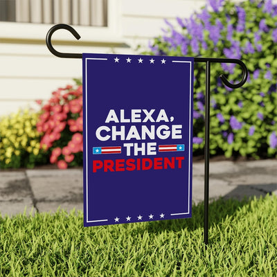 Alexa, Change The President Garden Flag, 12x18 Inch Double Sided, Resist Hate Flag, Anti-Trump, Resist Racism, Resist Fascism Flag