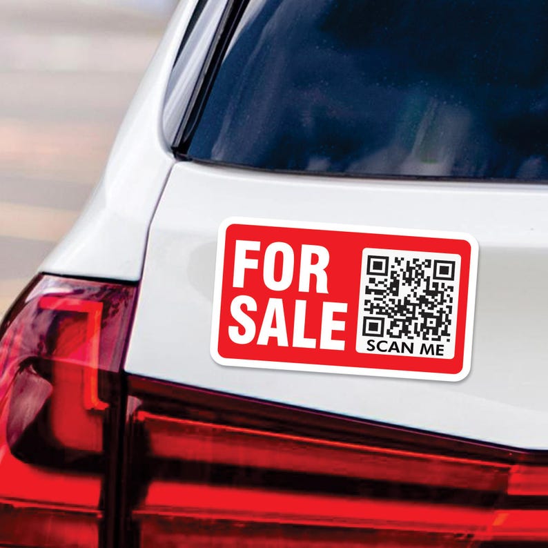 Custom For Sale Sign Magnet, Sale Magnet for Vehicle, Real Estate, Business, Personalized QR Code Magnet, Advertise Your Items, 14" x 8"