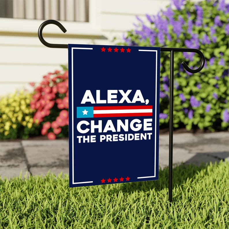 Alexa, Change The President Garden Flag, 12x18 Inch Double Sided, Resist Hate Flag, Anti-Trump Flag, Resist Racism Flag, Resist Fascism Flag