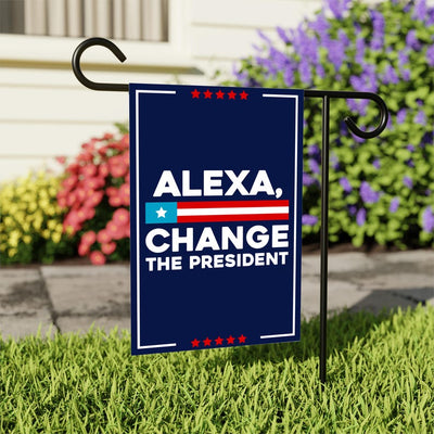 Alexa, Change The President Garden Flag, 12x18 Inch Double Sided, Resist Hate Flag, Anti-Trump Flag, Resist Racism Flag, Resist Fascism Flag