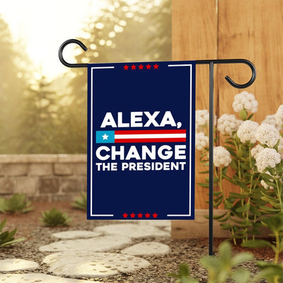 Alexa, Change The President Garden Flag, 12x18 Inch Double Sided, Resist Hate Flag, Anti-Trump Flag, Resist Racism Flag, Resist Fascism Flag