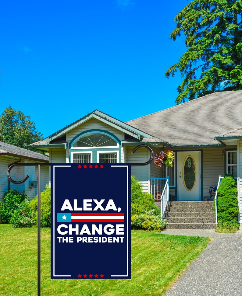 Alexa, Change The President Garden Flag, 12x18 Inch Double Sided, Resist Hate Flag, Anti-Trump Flag, Resist Racism Flag, Resist Fascism Flag
