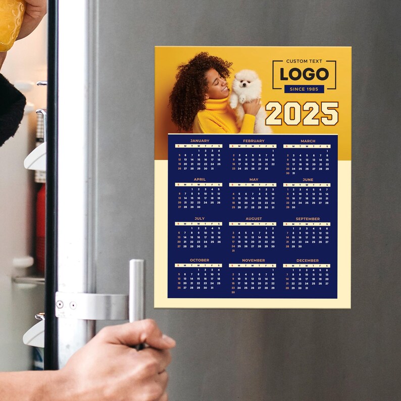 Personalized Magnet Calendars 2025, 12 Month 2025 Calendar Magnet, Custom Photo Calendar Refrigerator Magnet, Calendars Magnet, 6" x 4.5"