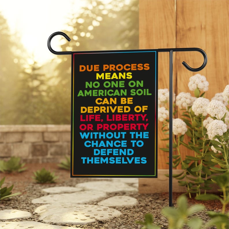 Due Process Save Democracy Resistance Resist Garden Flag, Double Sided, Resist Hate, Anti-Trump, Resist Racism, Resist Fascism Flag