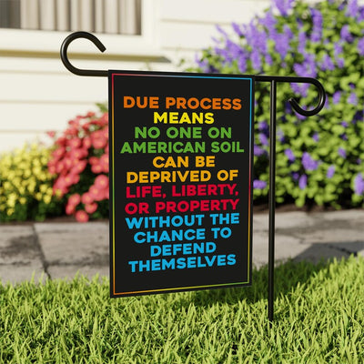 Due Process Save Democracy Resistance Resist Garden Flag, Double Sided, Resist Hate, Anti-Trump, Resist Racism, Resist Fascism Flag