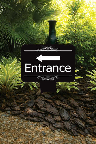 Entrance Yard Sign 10” x 14” - Rust-free Aluminum Directional Entrance Sign for Front Door