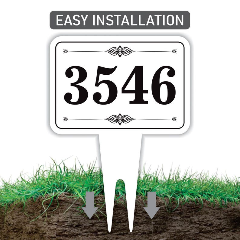 Personalized Address Plaque Yard Sign 10” x 14” - Rust-free Aluminum Address Sign