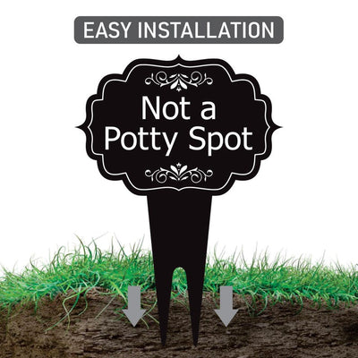 Not a Potty Spot Yard Sign 10” x 14” - Rust-free Aluminum Dog Poop Sign for Lawn