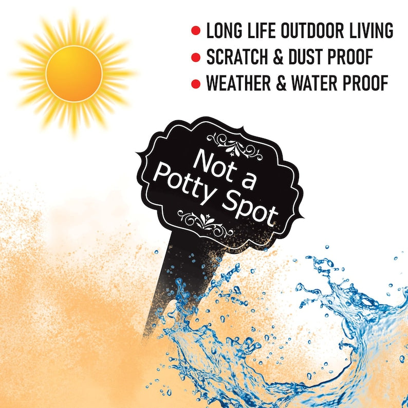 Not a Potty Spot Yard Sign 10” x 14” - Rust-free Aluminum Dog Poop Sign for Lawn