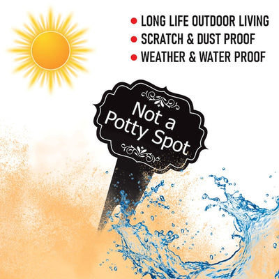 Not a Potty Spot Yard Sign 10” x 14” - Rust-free Aluminum Dog Poop Sign for Lawn