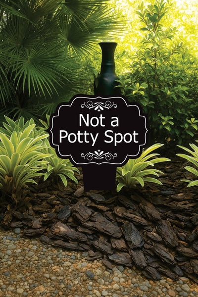 Not a Potty Spot Yard Sign 10” x 14” - Rust-free Aluminum Dog Poop Sign for Lawn