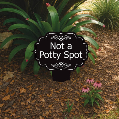 Not a Potty Spot Yard Sign 10” x 14” - Rust-free Aluminum Dog Poop Sign for Lawn