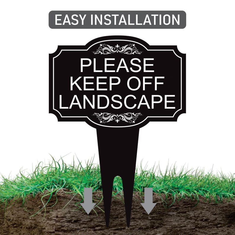 Please Keep Off Landscape Yard Sign 10” x 14” - Rust-free Aluminum Stay Off Grass Sign for Lawn