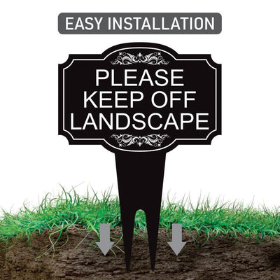 Please Keep Off Landscape Yard Sign 10” x 14” - Rust-free Aluminum Stay Off Grass Sign for Lawn