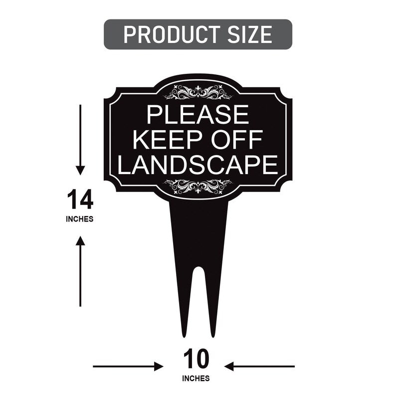 Please Keep Off Landscape Yard Sign 10” x 14” - Rust-free Aluminum Stay Off Grass Sign for Lawn