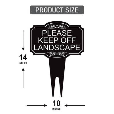 Please Keep Off Landscape Yard Sign 10” x 14” - Rust-free Aluminum Stay Off Grass Sign for Lawn