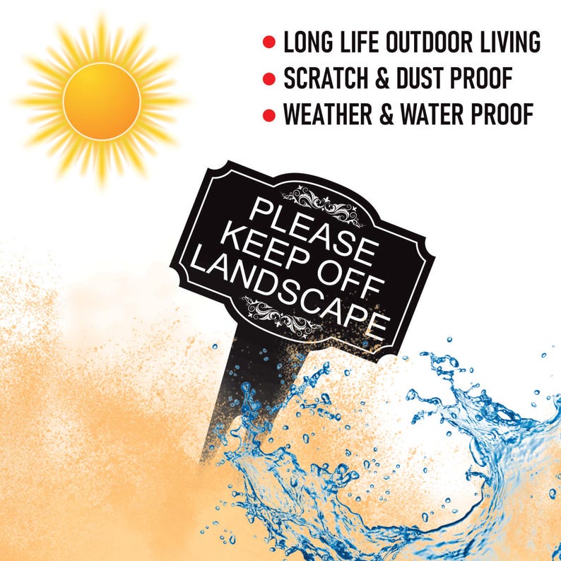 Please Keep Off Landscape Yard Sign 10” x 14” - Rust-free Aluminum Stay Off Grass Sign for Lawn