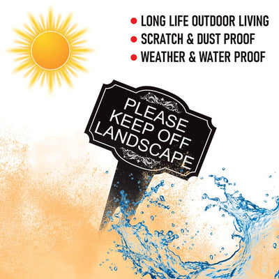 Please Keep Off Landscape Yard Sign 10” x 14” - Rust-free Aluminum Stay Off Grass Sign for Lawn