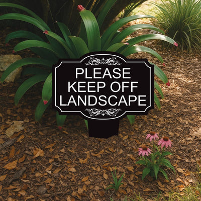 Please Keep Off Landscape Yard Sign 10” x 14” - Rust-free Aluminum Stay Off Grass Sign for Lawn