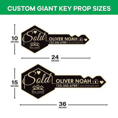 Personalized Real Estate Marketing Key Cutout Sign, Customized Realtor Social Media Photo Props, Realtor Key Sign, Customized Just Sold Key