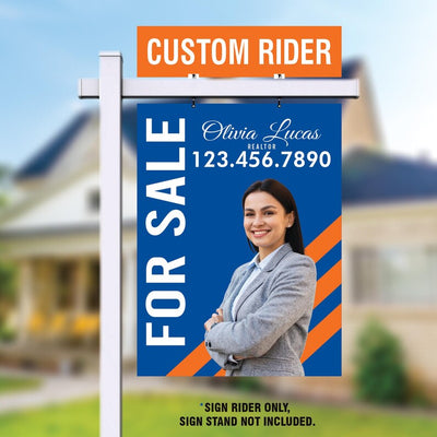 Custom Real Estate Aluminum Sign Panel & Rider - 18” X 24” Thick Sign With Holes for Hanging