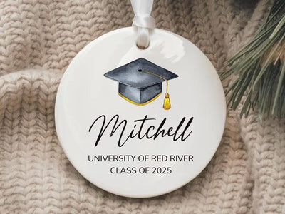 Personalized Graduation Ornament, Custom Ceramic Keepsake, College University High School Gift, Class of 2025, Master's Degree Memory Grad
