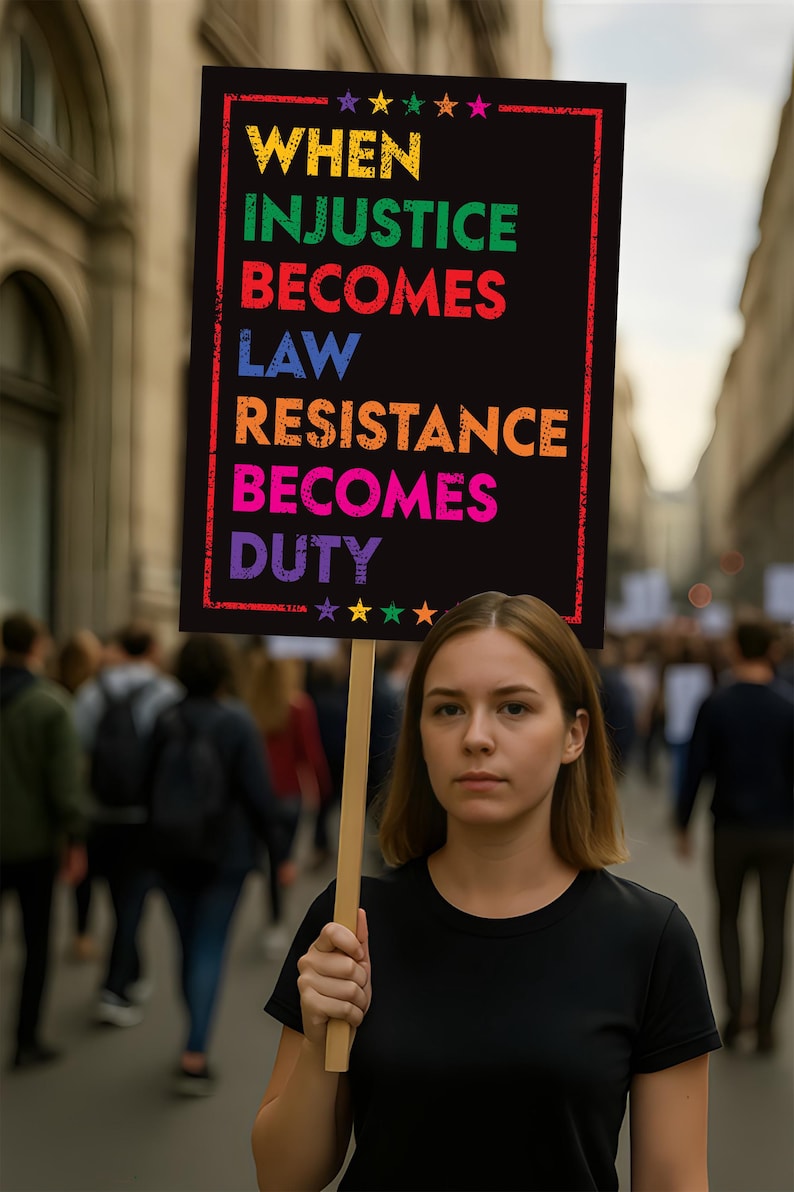 Resistance, No Kings In America Protest Sign, Anti-Trump, Political Activist Poster, Rally Sign, Resist Fascism Protest Poster