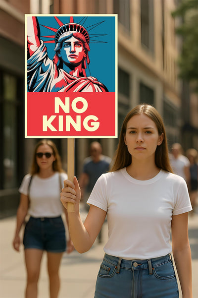 No Kings In America Protest Sign, Anti-Trump Resistance, Political Activist Poster, Rally Sign, Resist Fascism Protest Poster