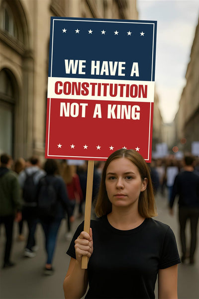 No Kings In America Protest Sign, Anti-Trump Resistance, Political Activist Poster, Rally Sign, Resist Fascism Protest Poster