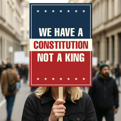 No Kings In America Protest Sign, Anti-Trump Resistance, Political Activist Poster, Rally Sign, Resist Fascism Protest Poster