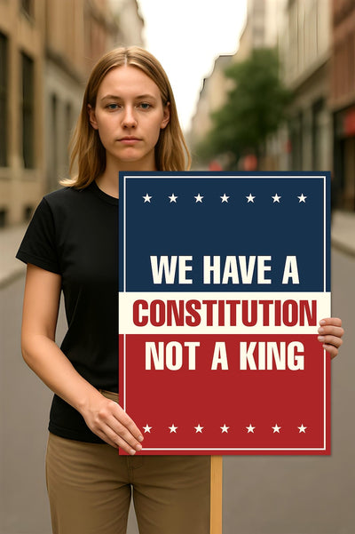 No Kings In America Protest Sign, Anti-Trump Resistance, Political Activist Poster, Rally Sign, Resist Fascism Protest Poster