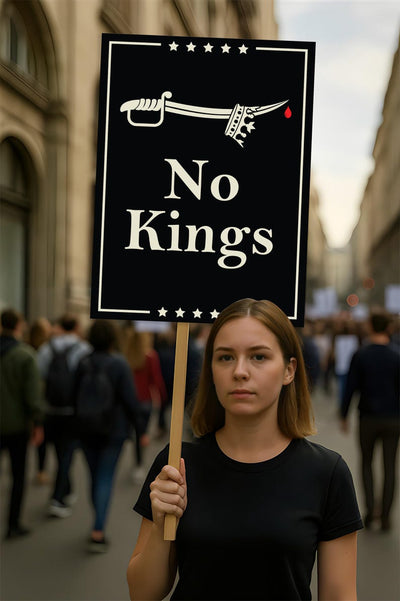 We The People, No Kings in America Protest Sign, Anti-Trump Resistance, Political Activist Poster, Resist Fascism Rally Sign